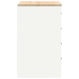 Berkfield Home Garage Storage Cabinet White 60x51x85 cm Solid Wood Pine - Size: 60 x 51 x 85 cm - thumbnail 7