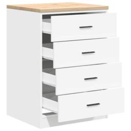 Berkfield Home Garage Storage Cabinet White 60x51x85 cm Solid Wood Pine - Size: 60 x 51 x 85 cm - thumbnail 5