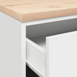 Berkfield Home Garage Storage Cabinet White 60x51x85 cm Solid Wood Pine - Size: 60 x 51 x 85 cm - thumbnail 9