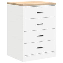 Berkfield Home Garage Storage Cabinet White 60x51x85 cm Solid Wood Pine - Size: 60 x 51 x 85 cm - thumbnail 2