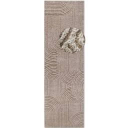 THE RUGS Chappe High Pile Rug Runner Soft Geometric Polyester Shaggy Rug in Beige - Size: 80 cm x 120 cm - thumbnail 8