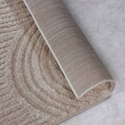 THE RUGS Chappe High Pile Rug Runner Soft Geometric Polyester Shaggy Rug in Beige - Size: 80 cm x 120 cm - thumbnail 3