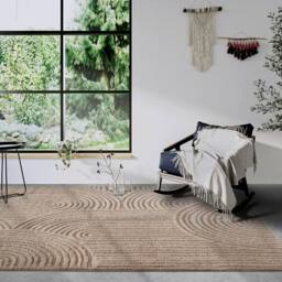 THE RUGS Chappe High Pile Rug Runner Soft Geometric Polyester Shaggy Rug in Beige - Size: 80 cm x 120 cm - thumbnail 7