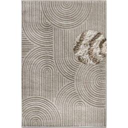 THE RUGS Chappe High Pile Rug Runner Soft Geometric Polyester Shaggy Rug in Beige - Size: 80 cm x 120 cm - thumbnail 1