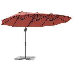 Berkfield Home Modern Garden Cantilever Parasol Terracotta Large Powder-coated steel in Burnt Orange