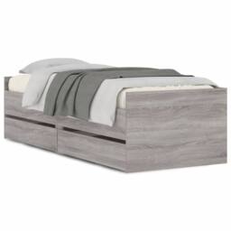 Berkfield Home Bed Frame with Drawers without Mattress Grey Sonoma 90x200 cm - thumbnail 1