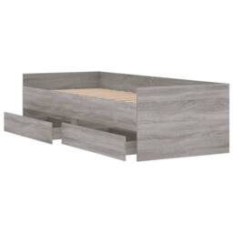 Berkfield Home Bed Frame with Drawers without Mattress Grey Sonoma 90x200 cm - thumbnail 5