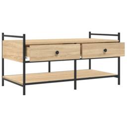 Berkfield Home Coffee Table Sonoma Oak 99x50x50 cm Engineered Wood in Light Tan - Size: 99 x 50 x 50 cm - thumbnail 5