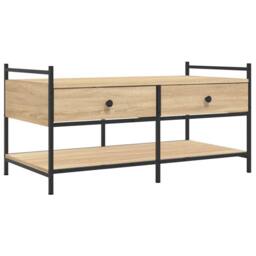 Berkfield Home Coffee Table Sonoma Oak 99x50x50 cm Engineered Wood in Light Tan - Size: 99 x 50 x 50 cm - thumbnail 1
