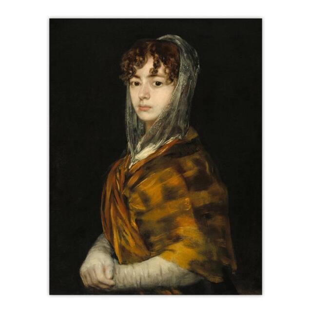 "Artery8 Senora Sabasa Garcia Francisco Goya Wall Art Poster Print in Black - Size: W12"" x H16""" - image 1