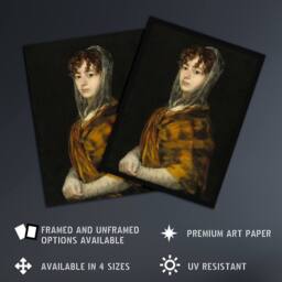 "Artery8 Senora Sabasa Garcia Francisco Goya Wall Art Poster Print in Black - Size: W12"" x H16""" - thumbnail 2