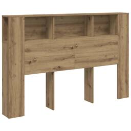 Berkfield Home Headboard Cabinet Artisan Oak 160x18.5x103.5 cm Engineered Wood in Brown - thumbnail 3