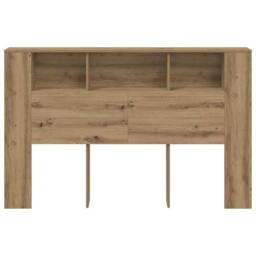 Berkfield Home Headboard Cabinet Artisan Oak 160x18.5x103.5 cm Engineered Wood in Brown - thumbnail 4