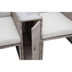 Furniture Maxi Galle 5-Piece Rattan Sofa Set Garden Chair Storage Daybed Set in Beige - thumbnail 3