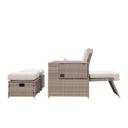 Furniture Maxi Galle 5-Piece Rattan Sofa Set Garden Chair Storage Daybed Set in Beige - thumbnail 5