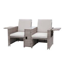 Furniture Maxi Galle 5-Piece Rattan Sofa Set Garden Chair Storage Daybed Set in Beige - thumbnail 2