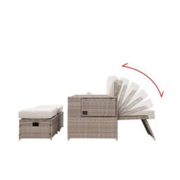 Furniture Maxi Galle 5-Piece Rattan Sofa Set Garden Chair Storage Daybed Set in Beige - thumbnail 4