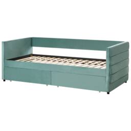 Wyld and Coco Mint Green Velvet Daybed 3ft Single Quilted Upholstery and Drawers - thumbnail 6