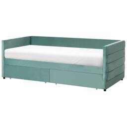 Wyld and Coco Mint Green Velvet Daybed 3ft Single Quilted Upholstery and Drawers - thumbnail 4