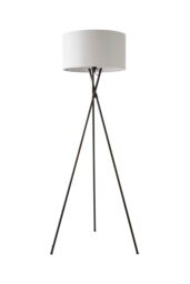 ValueLights Camden Black Metal Tripod Floor Lamp with Grey Drum Lamp Shade - thumbnail 6