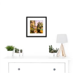 Artery8 Paul Cezanne Country House By A River Cropped 8X8 Inch Square Wooden Framed Wall Art Print Picture with Mount in Black - thumbnail 2