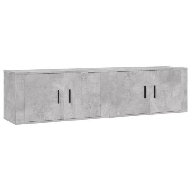 Berkfield Home Wall-mounted TV Cabinets 2 pcs Concrete Grey 80x34.5x40 cm - image 1