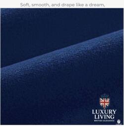 Luxury Living Montreal Taped Top Curtains in Navy - Size: 229 cm width x 213 cm drop - thumbnail 4