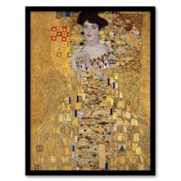 Artery8 Gustav Klimt Framed Wall Art Print Portrait of Adele Bloch Bauer I in Gold - Size: A4 - thumbnail 1