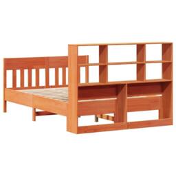 Berkfield Home Bed Frame Frame Wax Brown 150x200 cm King Size Solid Wood Pine - thumbnail 8