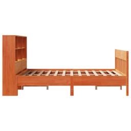 Berkfield Home Bed Frame Frame Wax Brown 150x200 cm King Size Solid Wood Pine - thumbnail 7