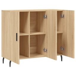 Berkfield Home Sideboard Sonoma Oak 90x34x80 cm Engineered Wood in Brown - Size: 90 x 34 x 80 cm - thumbnail 5