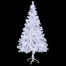 Berkfield Home Beautiful Artificial Pre-lit Christmas Tree with Ball Set 150cm 3 in White - thumbnail 1