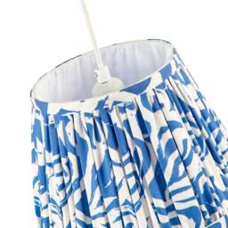 Happy Homewares Modern Blue Nova Pleated Cotton Fabric Lamp Shade with Tapered Design - Size: 10 inches - thumbnail 3