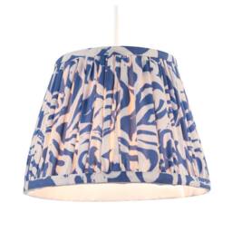 Happy Homewares Modern Blue Nova Pleated Cotton Fabric Lamp Shade with Tapered Design - Size: 10 inches - thumbnail 2