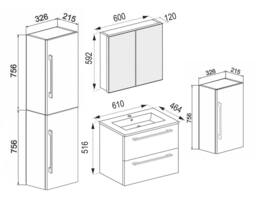VCM 5-piece washbasin washbasin Badinos SC in White - thumbnail 3