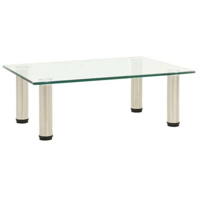 Berkfield Home TV Stand Transparent 40x35x17 cm Tempered Glass in Clear - Size: 40 x 35 x 17 cm - image 1