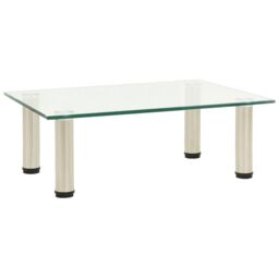 Berkfield Home TV Stand Transparent 40x35x17 cm Tempered Glass in Clear - Size: 40 x 35 x 17 cm