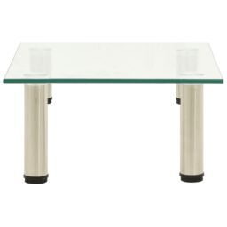 Berkfield Home TV Stand Transparent 40x35x17 cm Tempered Glass in Clear - Size: 40 x 35 x 17 cm - thumbnail 3