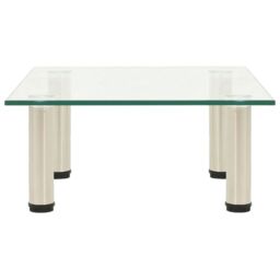 Berkfield Home TV Stand Transparent 40x35x17 cm Tempered Glass in Clear - Size: 40 x 35 x 17 cm - thumbnail 2