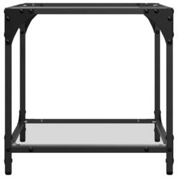 Berkfield Home Coffee Tables with Transparent Glass Top 2 pcs 40x40x40 cm Steel - Size: 40 x 40 x 40 cm - thumbnail 5