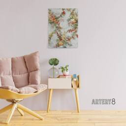 "Artery8 Elegant Vintage Flower Pattern Wyatt Canvas Wall Art Print - Size: W12"" x H16""" - thumbnail 3