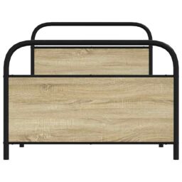Berkfield Home Bed Frame Without Mattress 100x200 cm Sonoma Oak Engineered Wood in Brown - thumbnail 4
