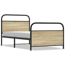 Berkfield Home Bed Frame Without Mattress 100x200 cm Sonoma Oak Engineered Wood in Brown - thumbnail 2