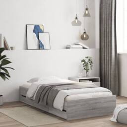 Berkfield Home Bed Frame with Drawers without Mattress Grey Sonoma 100x200 cm - thumbnail 2