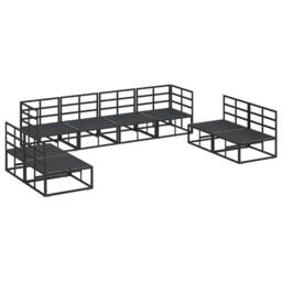 Berkfield Home Garden Sofa Set 8 pcs Black 283 x 71.5 x 71 cm Aluminium - thumbnail 5
