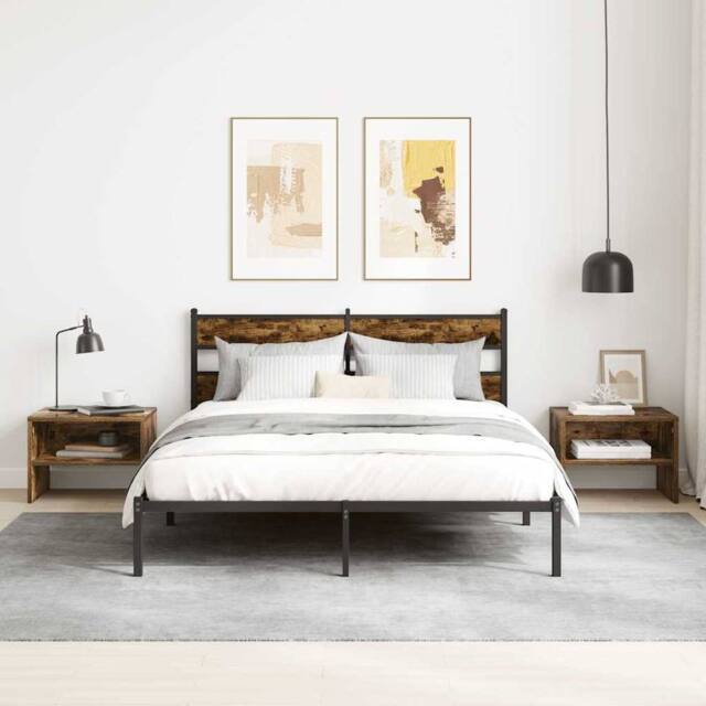 Berkfield Home Classic Bedside Cabinet Smoked Oak 40x30x30 cm Engineered Wood in Brown - Size: 40 x 30 x 30 cm - image 1