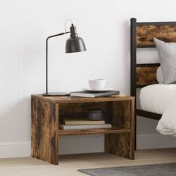 Berkfield Home Classic Bedside Cabinet Smoked Oak 40x30x30 cm Engineered Wood in Brown - Size: 40 x 30 x 30 cm - thumbnail 2