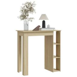 Berkfield Home Modern Bar Table with Shelf Sonoma Oak 102x50x103.5 cm Engineered Wood in Light Oak - thumbnail 5