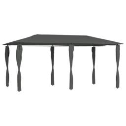 Berkfield Home Gazebo with Post Covers 3x6x2.6 m Anthracite 160 g/m ² in Charcoal - thumbnail 2
