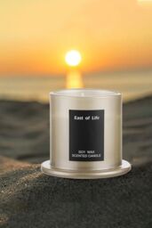 Living and Home Soy Wax Lychee & White Tea Scented Candle Home Fragrance in Grey - thumbnail 2